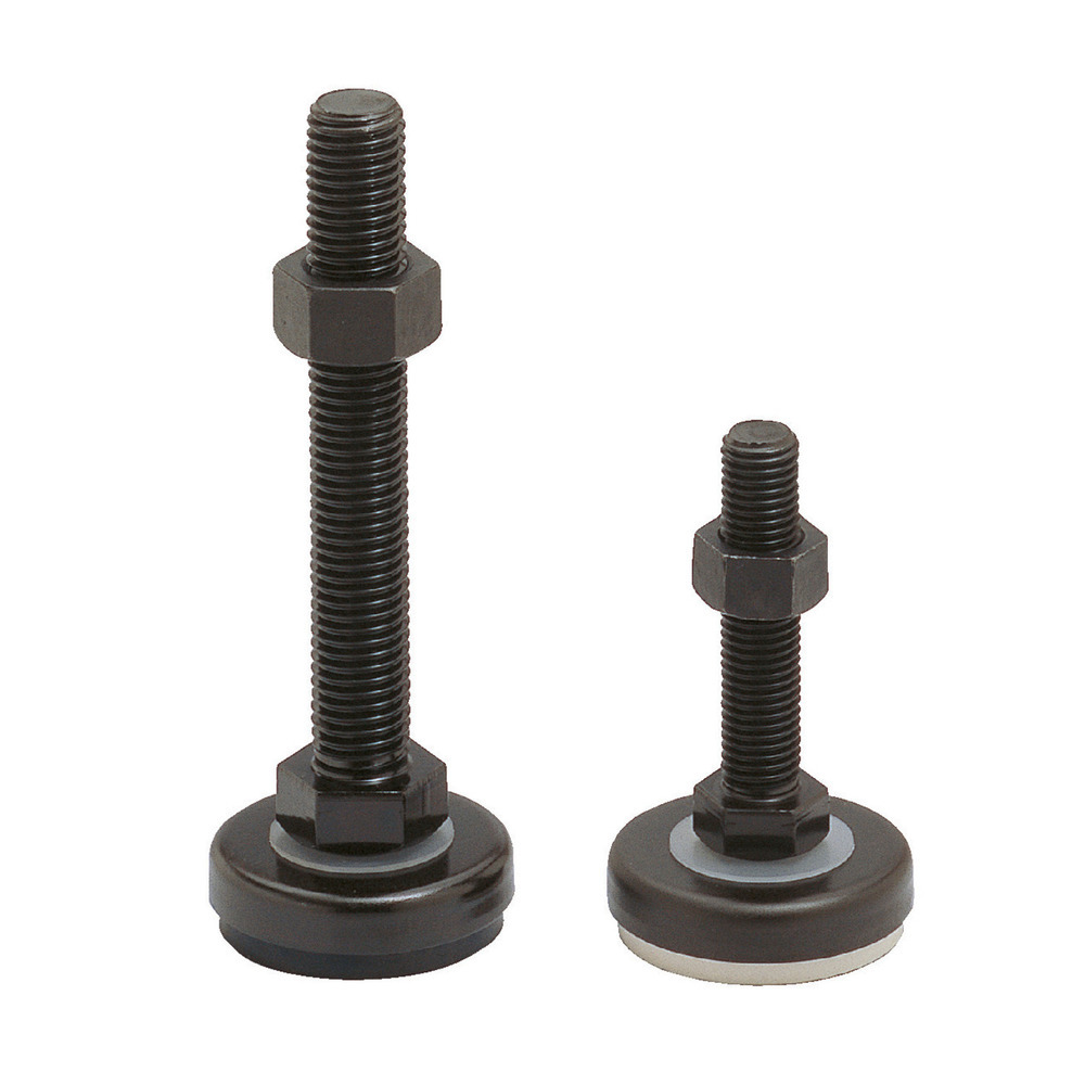 Stainless steel leveling glide with rubber pad